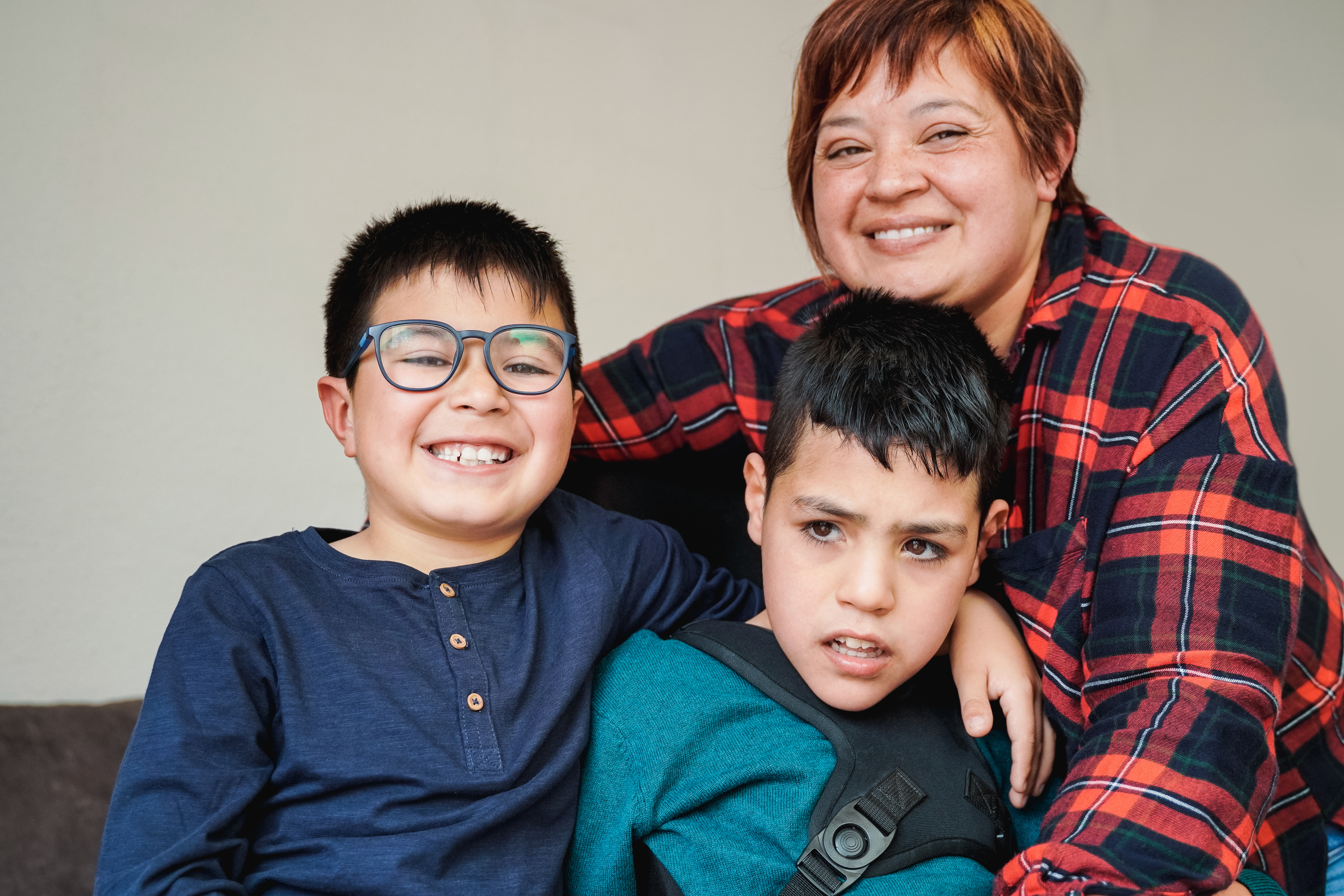 Mum and two young boys